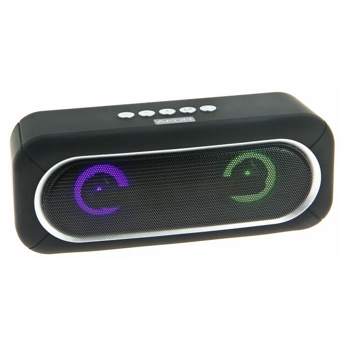 Enceinte Bluetooth Sans-fil, Radio FM à LED, Son Stéréo puissant 6W LinQ -  Noir - Français