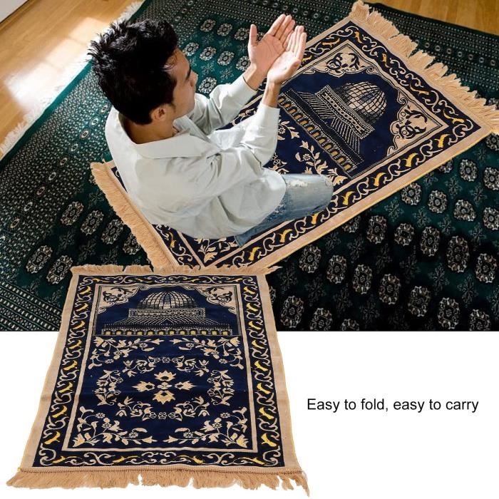 Tapis de prière musulman en fibre de polypropylène portable exquis