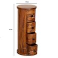Buffet en bois massif Sheesham avec tiroirs - FINEBUY - Design moderne - 35x35x85 cm-2