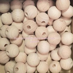 25 Billes En Bois Brut Demi-percées, 12mm - Idéal Pour Créations DIY, Déco Ou Jeux - Marque Rayher