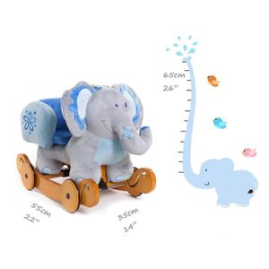 JOUET À BASCULE Cheval à Bascule bleu Eléphant Bascule avec  roues