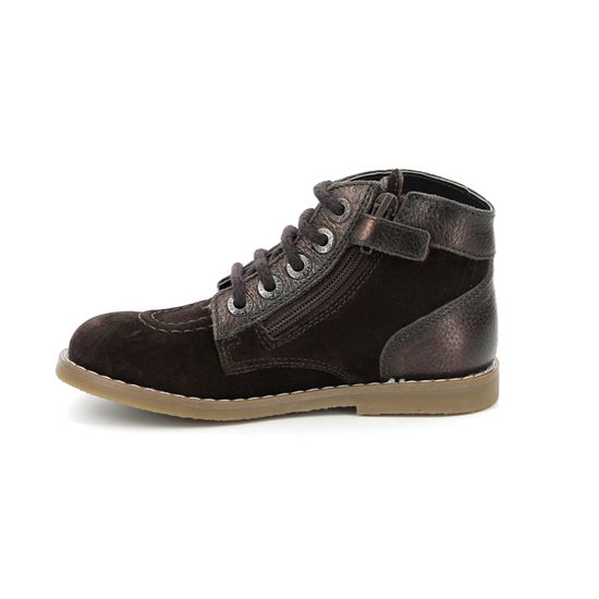 Kouklegend Kickers Bottillons Fille Rose Cuir Lacets - Chaussures Printemps Été Taille 35 EU