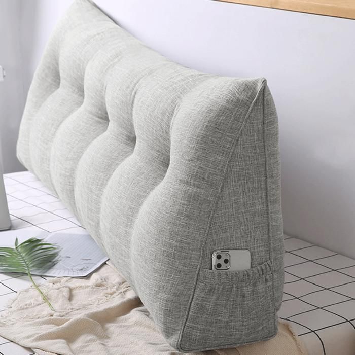 Coussin De Lecture Rectangle JOVELL 180x45x20 Cm - Peluche Douce, Housse Amovible - Support Dos Et Tête De Lit