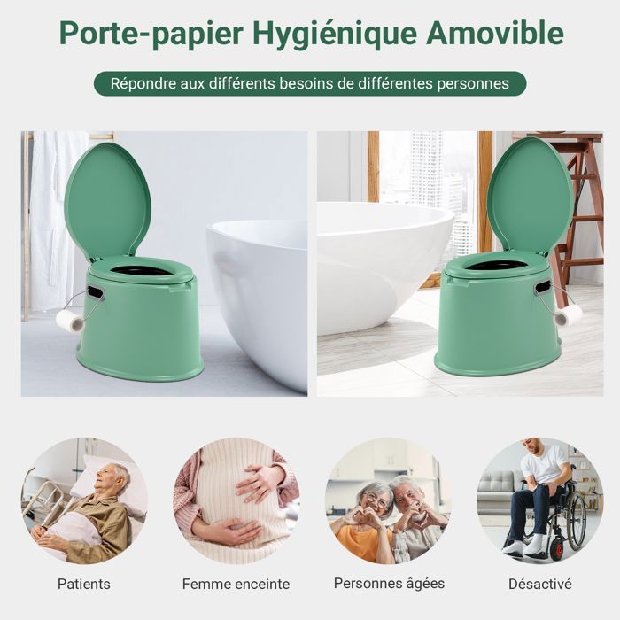 Toilette Portable Pliable Pour Camping Et Voiture - WC Chimique D'appoint, Léger, Supporte Jusqu'à 200 Kg