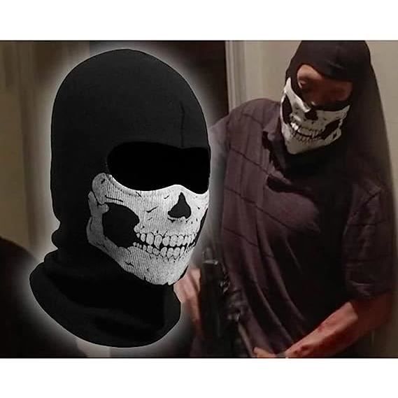 Cagoule Tête De Mort Fantôme - 2 Pièces Masque Crâne Pour Ski, Moto, Vélo - Coupe-vent, Respirant, Extensible