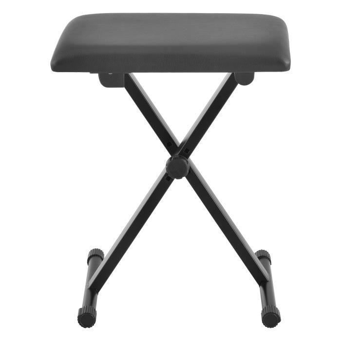Tabouret Piano Réglable AHWOiHS - Noir - Hauteur 48-58cm - Siège Cuir PU - Rangepartitions
