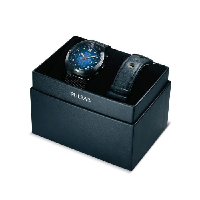 Montre Pulsar PT3951X2 42mm Cuir Noir Étanchéité 10 ATM
