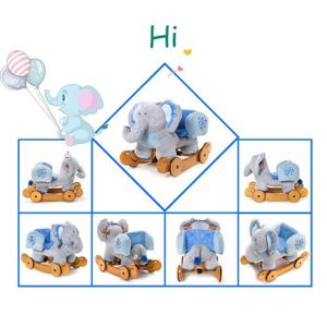 JOUET À BASCULE Cheval à Bascule bleu Eléphant Bascule avec  roues