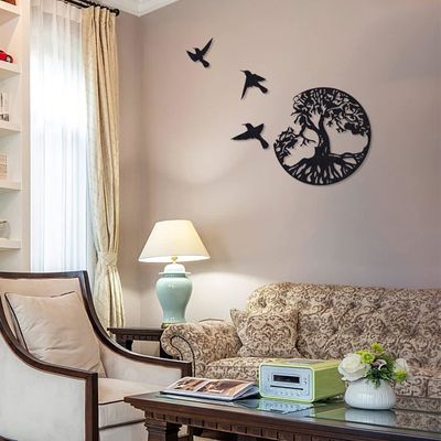 CREATCABIN Décoration Murale Forme Feuille D'Arbre Métal