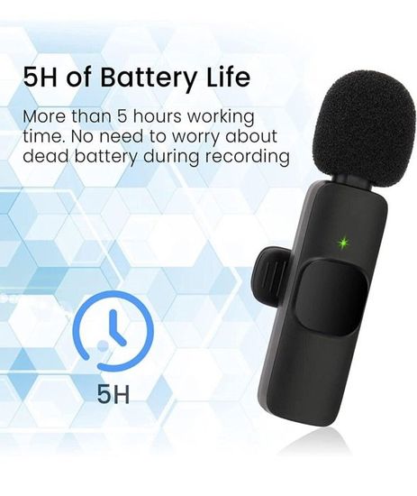 DigitConvert Mini Microphone sans Fil Microphone Lavalier pour iPhone Microphone Bluetooth Plug-Play 2 pièces Mini Microphone sans Fil avec Suppression du Bruit/Muet pour Live, Vlog