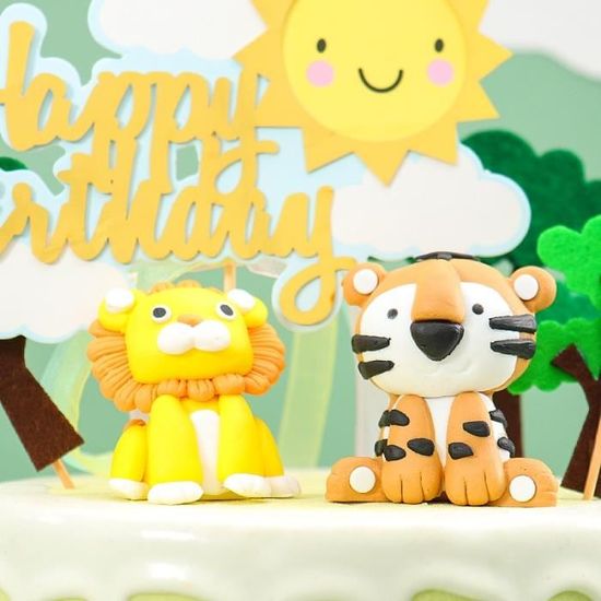 Cakesmile Decoration De Gateau Animaux Jungle Decoration De Cupcake Fete D Anniversaire Pour La Cuis Smile Sun Hj Cdiscount Maison