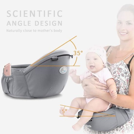 Rose support de t/ête r/églable pour nouveau-n/é et enfant de 0 /à 36 mois multiposition: dorsal ventral jusqu/à 30 kg SONARIN Porte-b/éb/é ergonomique avec Si/ège de Hanche//Pur coton