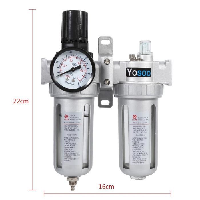 30-120psi 1/4 Bsp Compresseur Filtre Régulateur Air,pression Filtre  Séparateur Huile/eau Filtre À Air