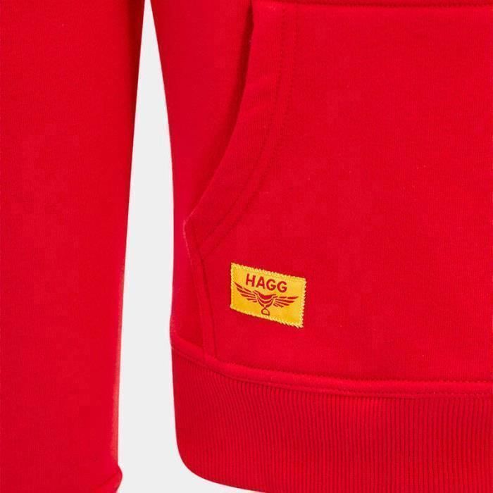 Sweatshirt à capuche Hagg rouge S Homme Manches longues