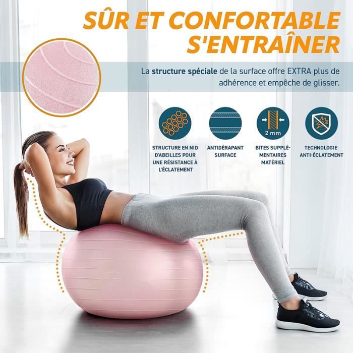Balle De Gym Suisse Anti-éclatement - Ballon D'exercice Pilates Yoga Grossesse (PVC Robuste)