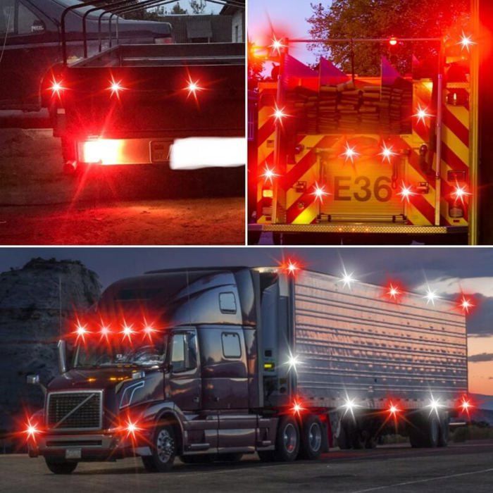 2 Pièces Feux De Position Latéraux Camion 24V Remorque Voiture Feux Signalisation Led Feux Arriere Super Lumineux Feux Davertissement De Camion Voyants Lumineux 84319262