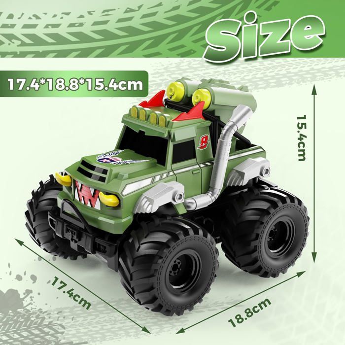 LYEAA Mini Camion RC 1:64 – Télécommande 2,4 GHz, 3 Vitesses, Feux Avant/arrière, Batterie USB – Alliage – Pour Enfants Et Passionnés