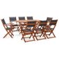 Mobilier A Diner 9 Pcs Salon De Jardin 1 Table 8 Chaises Pliables Bois D Eucalyptus Et Textilene Achat Vente Chaise Cdiscount