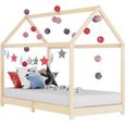 Cadre de lit d'enfant Very® - Lit cabane enfant - Lit maison Moderne - Bois de pin massif 80x160 cm-0