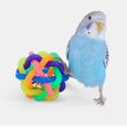 2PCS Perroquet Jouets Boule de cloche colorée Jouet Perroquet pour Oiseaux, Perruche, Cacatoes-0