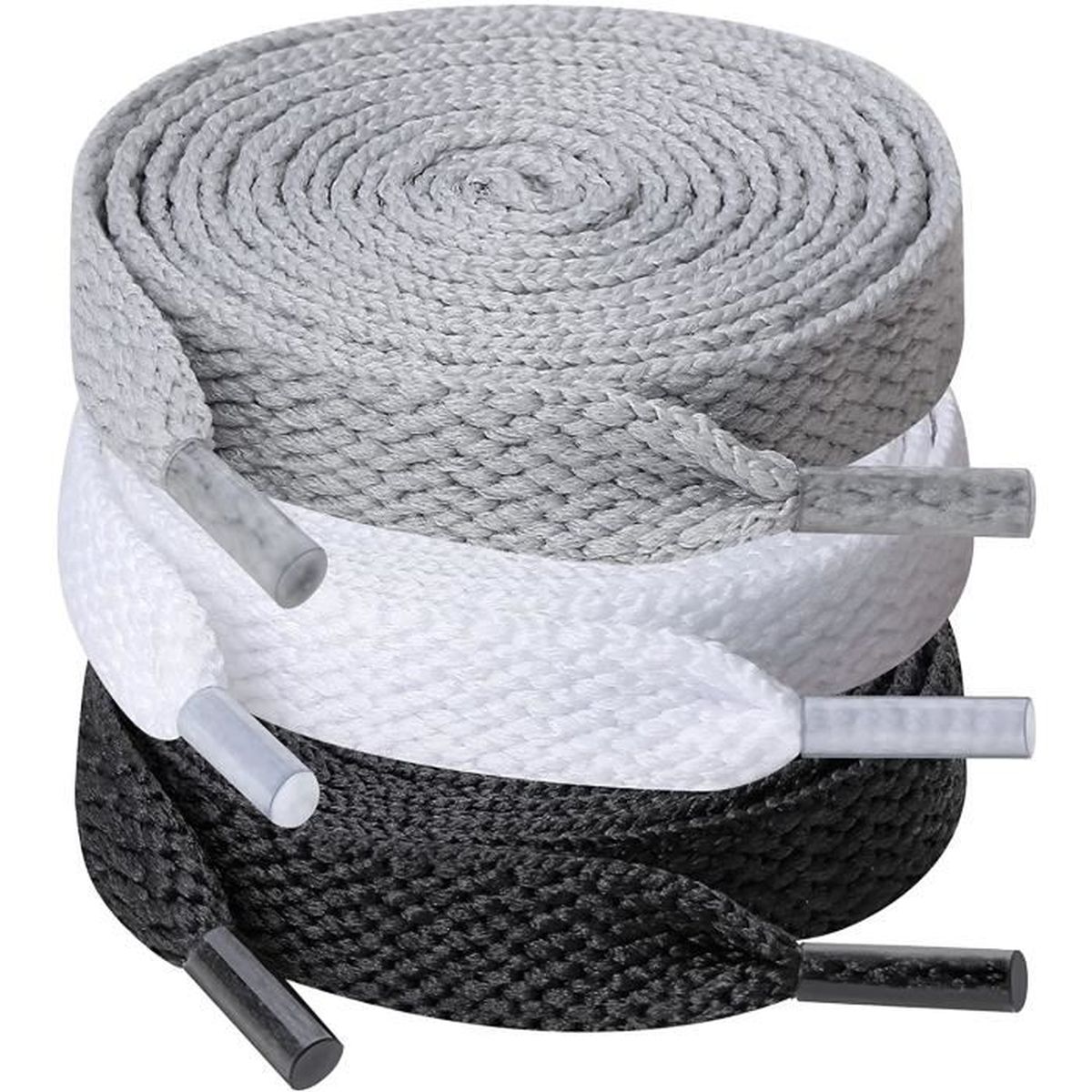 Paire De Lacets épais Blancs 54 Pouces - Style Jumbo, Polyester - Pour Baskets, Chaussures Plates Type Mihara Yasuhiro