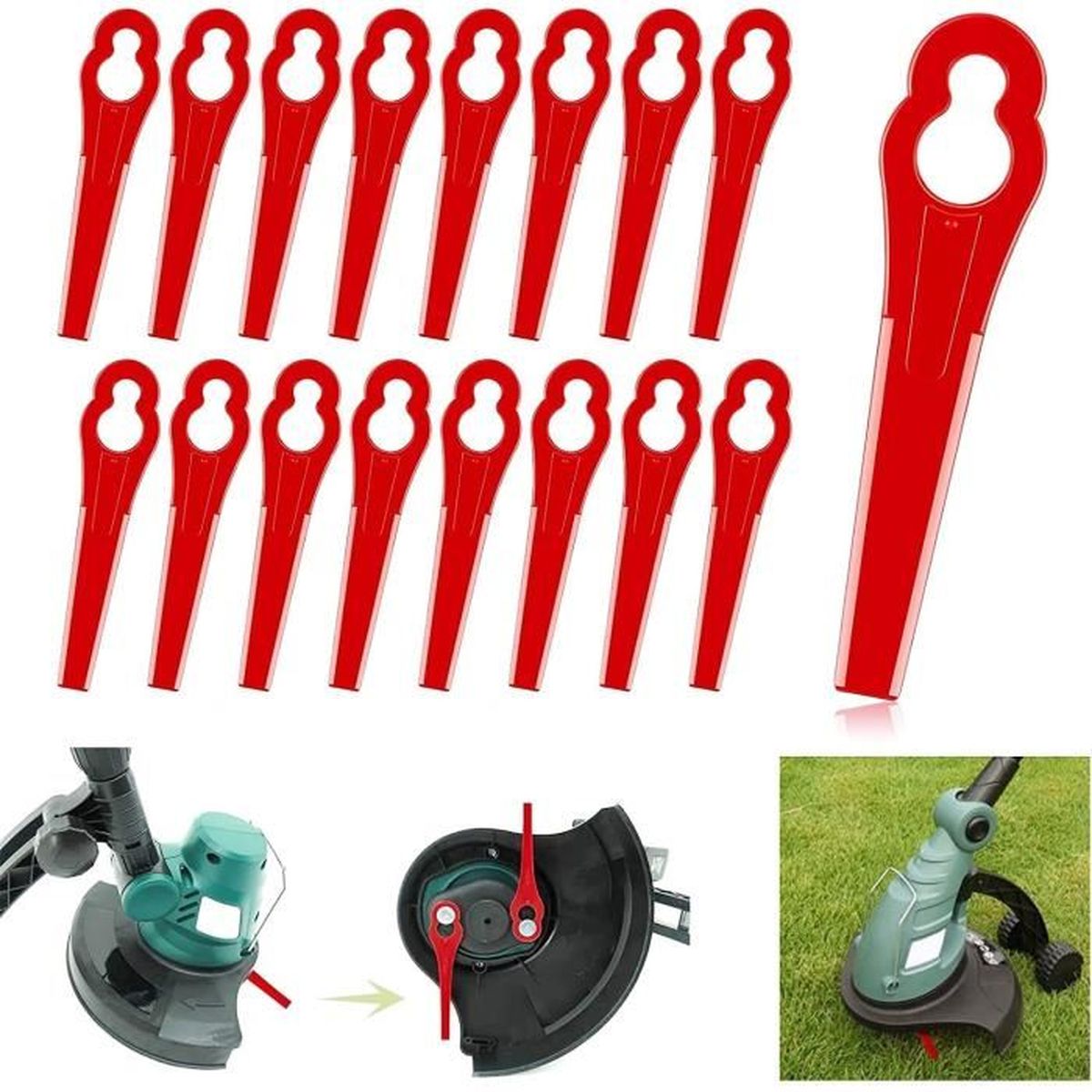 Lot de 100 Lames de rechange pour coupe bordure compatibles avec