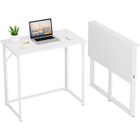 Dripex Table de Bureau Pliante Bureau Informatique Pliable Petit Table d'Ordinateur, Assemblage Simple, 80 x 46 x 74 cm - Blanc