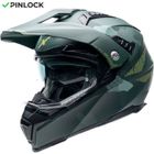MOTOBLOUZ ELECTRON 3 ARCANE Casque de moto intégral avec visière solaire | Homologué ECE 22.06 | Pinlock Inclus | Kaki Y