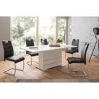 BRAND Table extensible 6-8 personnes - Rectangulaire - Panneaux de particules mélaminés- Mantova - Blanc et alu - L 160- 200 x P90 x H75cm