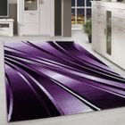 Homebyhome Tapis moderne à poils ras, tendance Violet Tapis 200x290 cm conception de vagues abstraites, tapis moelleux