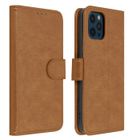 Étui de protection AVIZAR pour Apple iPhone 12 Pro Max - Porte-carte, fonction support - Cuir marron lisse