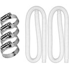 DIERCOSY Tuyau de remplacement de piscine Tuyau de remplacement 32mm avec pinces en métal pour pompe 300-330-530-1000 gallon