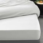 Drap housse 90x190 cm - Percale 100% coton - DOUCEUR D'INTERIEUR - Blanc - Bonnet 30 cm