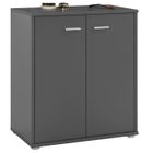 IDIMEX Meuble à chaussures OLYMPE, commode meuble de rangement avec 2 portes, en mélaminé gris mat