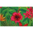 IDMAT Tapis coco naturel hibiscus 45x75cm