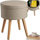 TABOURET - TECTAKE - Tabouret YARA avec Coffre de Rangement 105 L et Table d'Appoint 355 x 455 cm - Sable
