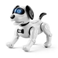 blanche - Robot chien Intelligent RC, programmation, Interaction avec la musique, jouets pour enfants, téléco