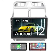 AWESAFE Autoradio Carplay pour Peugeot 307 307CC 307SW (2002-2013) Android 12,[2Go+32Go] 9 Pouces Écran Tactile avec Android AutoGPS
