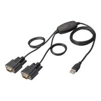 câble adaptateur USB 2.0 - 2 x RS232, 1 Mbps/sec