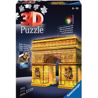 Puzzle 3D Arc de Triomphe illuminé - Ravensburger - 216 pièces - sans colle - avec LEDS couleur - Enfant 8 ans