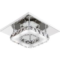 Lustre Cristal LED Miroir - Acier Inoxydable - 12 W