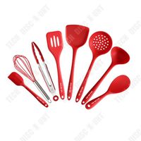 TD® Ustensiles de cuisine en silicone 8 pièces ustensiles de cuisine ménagers à haute température cuillère à soupe spatule ensemble
