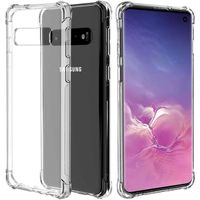 Coque Samsung Galaxy S10 Plus Etui de Protection Anti Choc TPU Silicone Transparent, Housse Coins Renforcés Bumper Crystal Clear