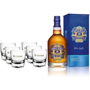 WHISKY BOURBON SCOTCH Whiskys - Whisky 18 Ans 70 Cl + 6 Verres
