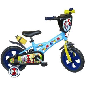 VÉLO ENFANT Vélo enfant 12'' garçon SPIDEY et ses amis extraordinaires pour enfant < 90 cm avec 1 frein, 2 stabilisateurs et plaque avant !