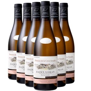 VIN BLANC Saint-Véran Sur la Carrière Blanc 2021 - Bio - Lot de 6x75cl - Domaine de la Croix Senaillet - Vin AOC Blanc de Bourgogne