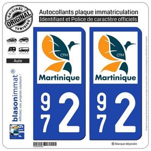 2 stickers style plaque immatriculation AUTO noir et blanc 83 PACA