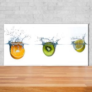 Credence De Cuisine Adhesive En Verre De Synthese Citrons Et Oranges Tombes Dans L Eau L 180 X H 50 Cm Achat Vente Credence Credence De Cusine Citrons Cdiscount