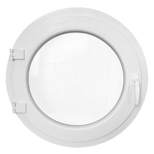 FENÊTRE - BAIE VITRÉE Fenêtre ronde à la française gauche 850 mm PVC blanc oeil de boeuf