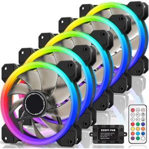 EZDIY-FAB Ventilateur de Boîtier D'ordinateur 120mm, Ventilateur Aura Sync  de Carte Mère,Vitesse Réglable,Ventilateur RGB Adressable pour Moyeu de  Ventilateur et Remote-3 Pack : : Informatique